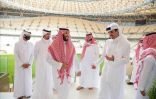 سمو ولي العهد وسمو أمير دولة قطر يزوران استاد لوسيل في الدوحة
